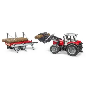 Massey m/tækjum og drumbavagni