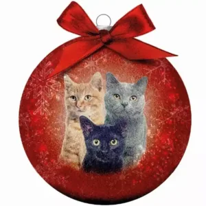 Jólakúla, þrír kettir