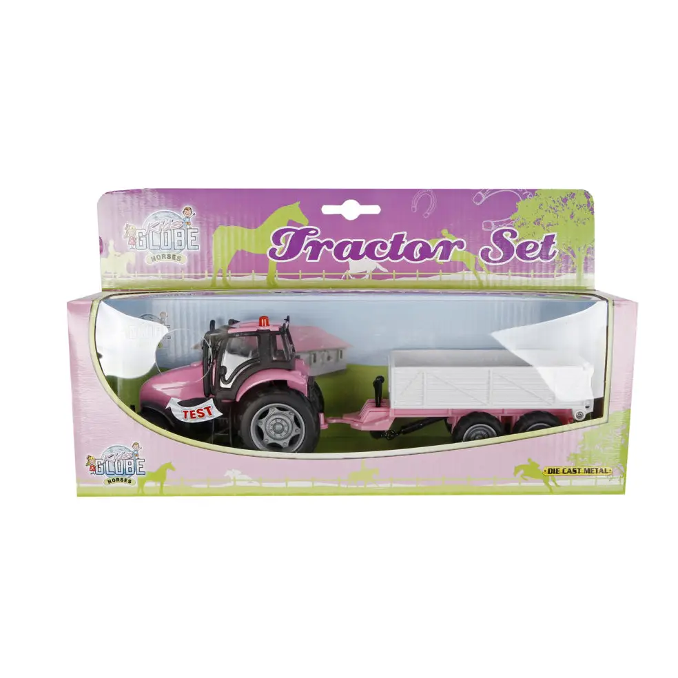 Traktor með kerru, bleikur með hljóði og ljósi - Image 3