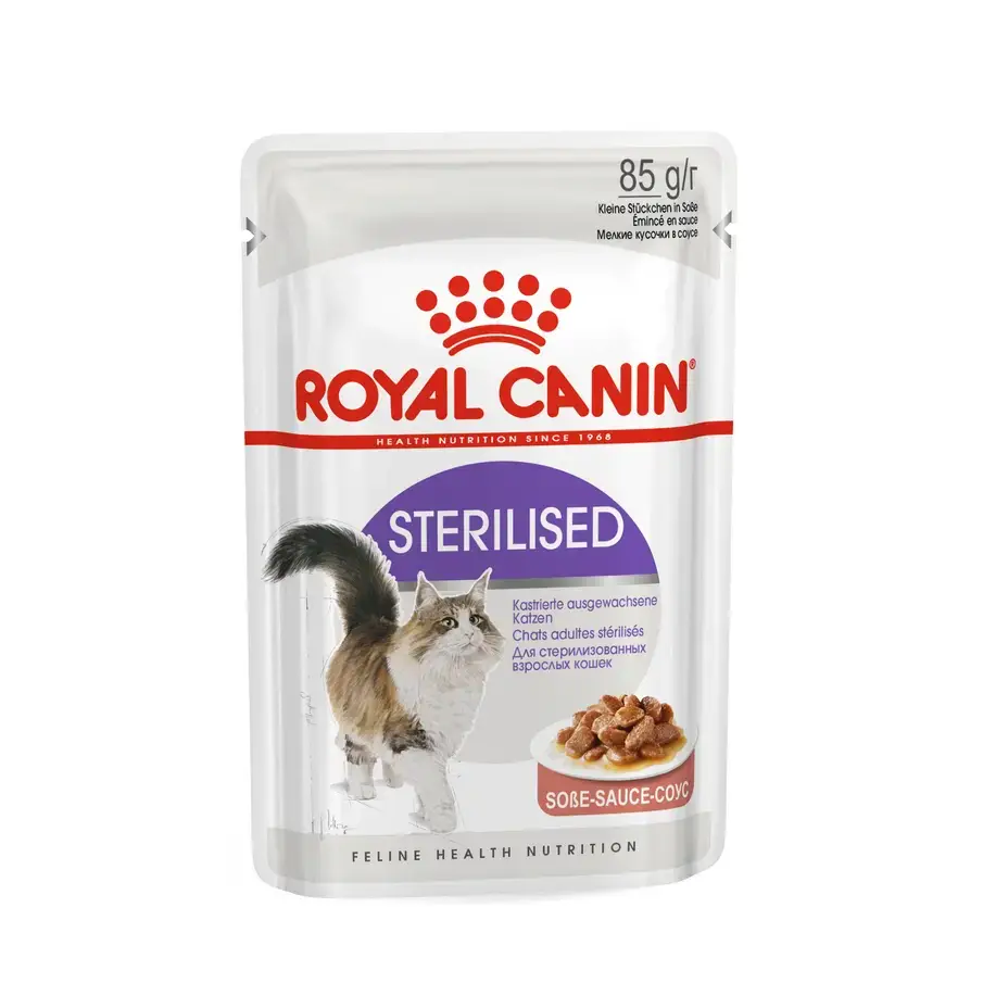 royal-canin-sterilised-blautfodur FHN Sterilised 12x85gr. Blautf. f. gelda ketti - Image 1